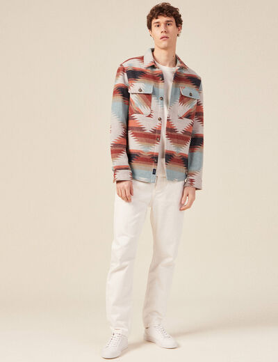 Jeans straight 5 poches denim blanc homme
