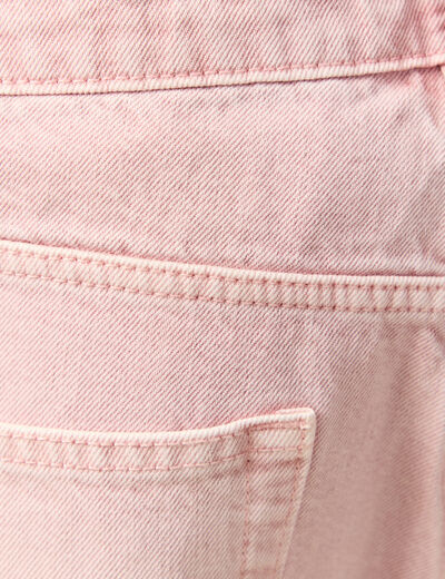 Jeans straight longueur 32 en coton rose homme