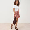 Short taille haute marron cognac femme