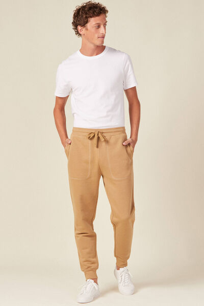 Pantalon jogging beige homme