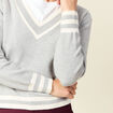 Pull manches longues gris clair femme