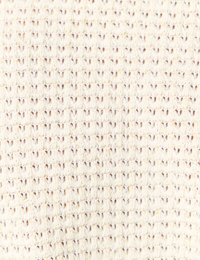 Polo manches 3/4 brillant ecru femme