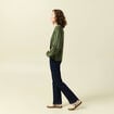 Gilet manches longues vert kaki femme