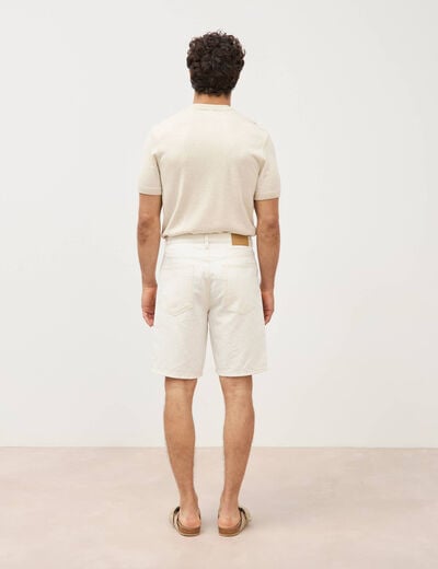 Bermuda regular en jeans denim blanc homme