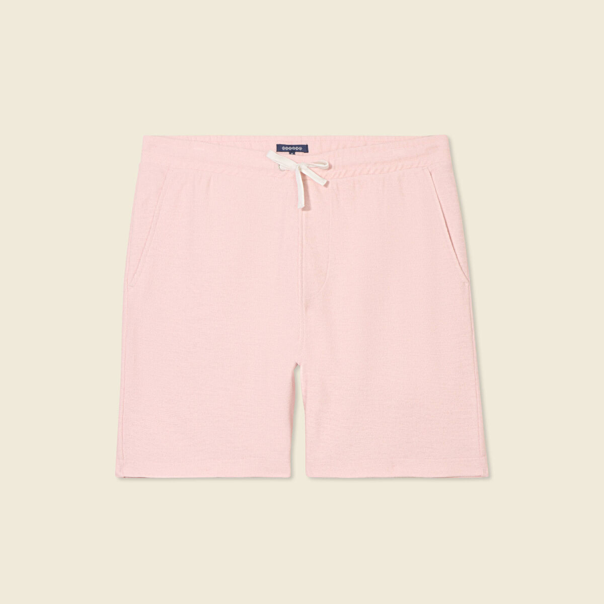 Short droit avec cordon rose clair homme