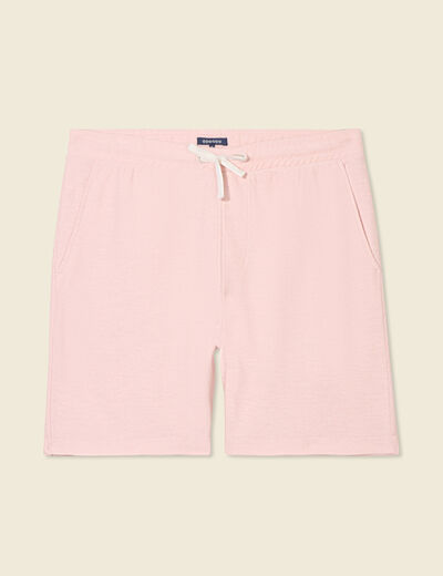 Short droit avec cordon rose clair homme