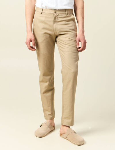 Pantalon chino taupe homme