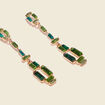 Boucles d'oreilles pendantes vert olive femme