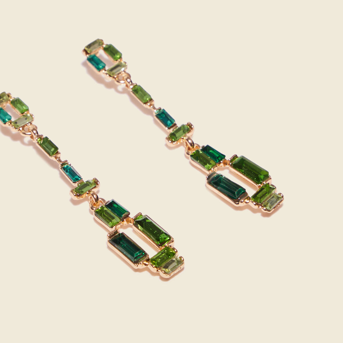 Boucles d'oreilles pendantes vert olive femme