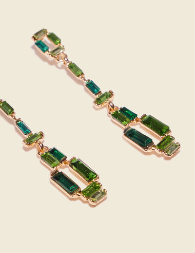 Boucles d'oreilles pendantes vert olive femme