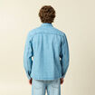 Surchemise en jeans coton coupe droite denim bleach homme