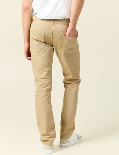 Jeans straight longueur 34 denim beige homme