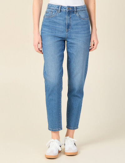 Jeans mom 7/8ème denim stone femme
