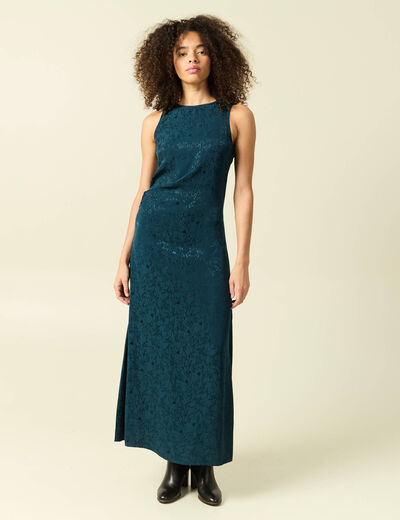 Robe sans manches bleu fonc&eacute; femme