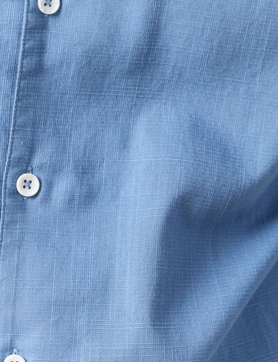 Chemise manches courtes bleu gris homme