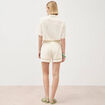 Short en coton avec doublure ecru femme