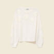 Pull manches longues col rond ecru femme