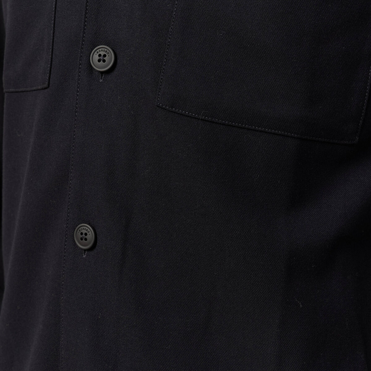 Surchemise col classique manches longues bleu marine homme