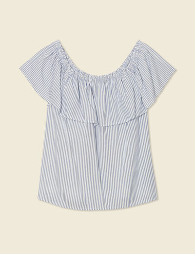 Blouse manches courtes ecru femme