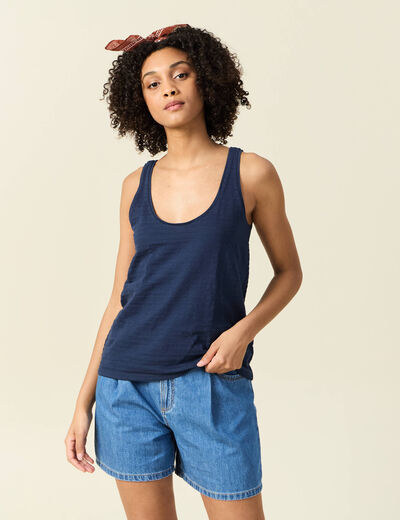 Débardeur sans manches bleu marine femme