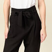 Pantalon carotte taille haute noir femme