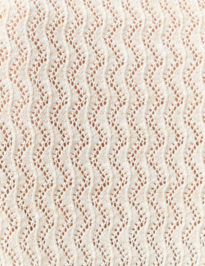 Pull manches courtes creme femme