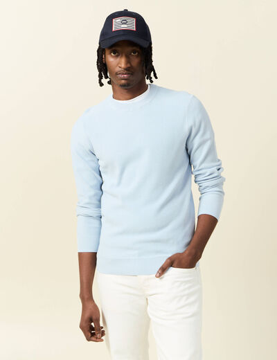 Pull éco-responsable bleu ciel homme