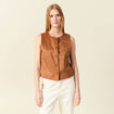 Gilet sans manches doublé camel femme