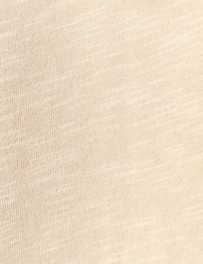 Sweat manches longues zippé beige homme