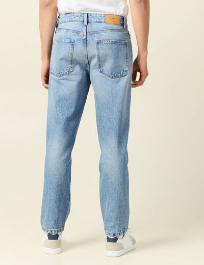 Jeans large relaxed denim bleach homme