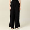 Pantalon large fluide noir femme