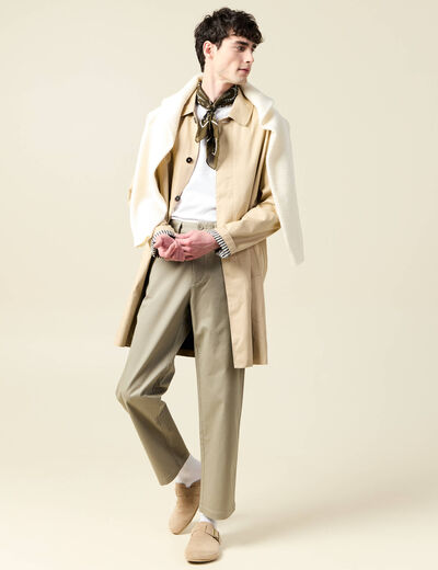 Chino coupe straight vert kaki homme