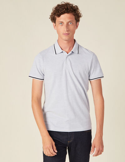 Polo manches courtes bleu clair homme