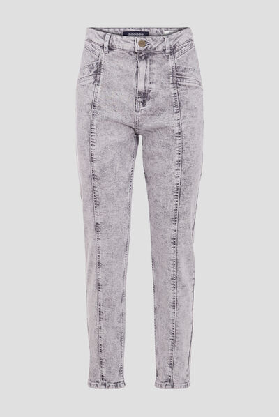 Jeans slouchy denim snow gris femme