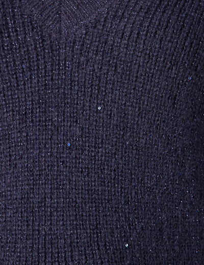 Pull éco-responsable bleu marine femme