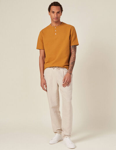 T-shirt oversize manches courtes camel homme