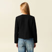 Veste manches longues en tweed noir femme