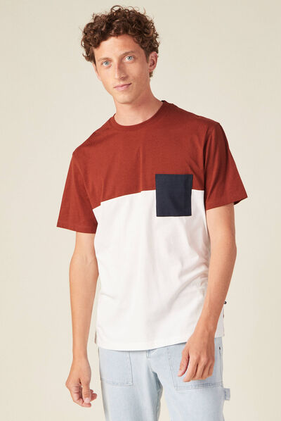 T-shirt éco-responsable marron cognac homme
