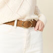 Ceinture suédine perforée beige femme
