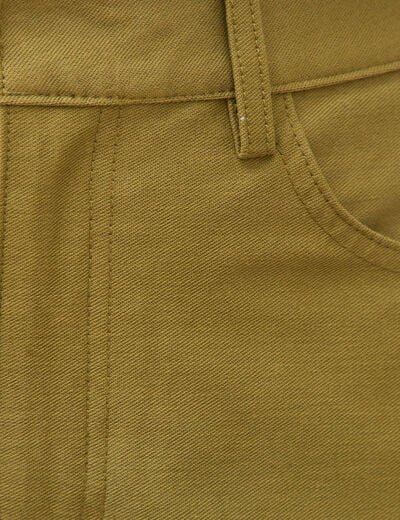 Pantalon coupe regular vert kaki femme