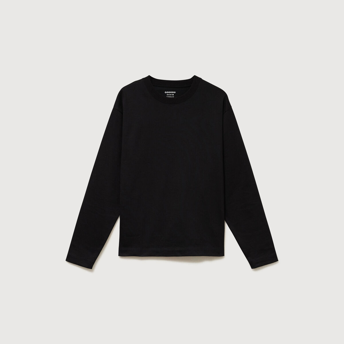 T-shirt en coton manches longues noir homme