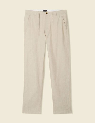 Pantalon chino droit beige homme