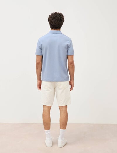 Polo manches courtes bleu gris homme