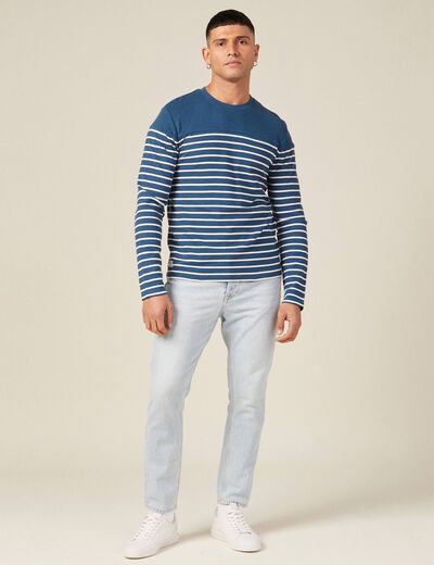 T-shirt manches longues bleu foncé homme