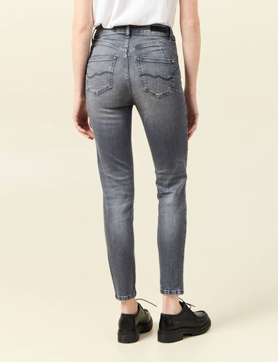 Jeans skinny éco-responsable denim gris clair femme