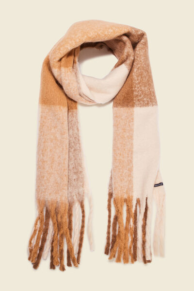 Écharpe à franges beige homme