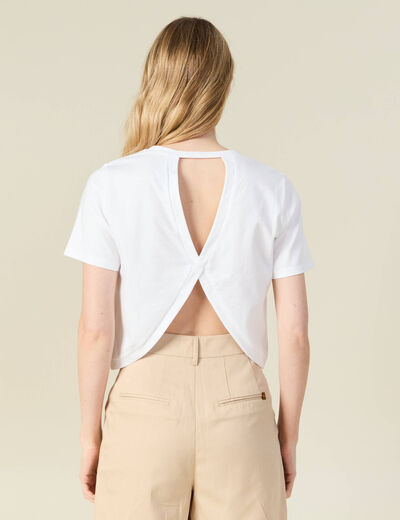 T-shirt manches courtes blanc femme