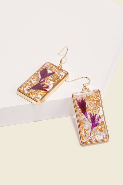 Boucles d'oreilles pendantes couleur or femme