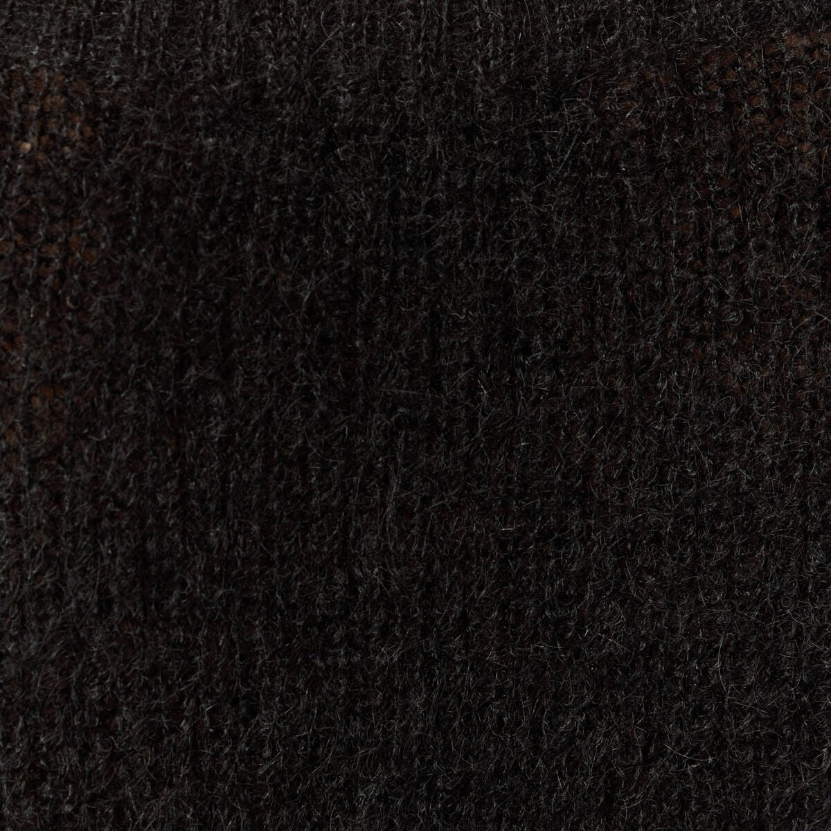 Pull manches longues col rond noir femme