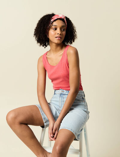 Débardeur femme uni col arrondi Instinct rouge femme
